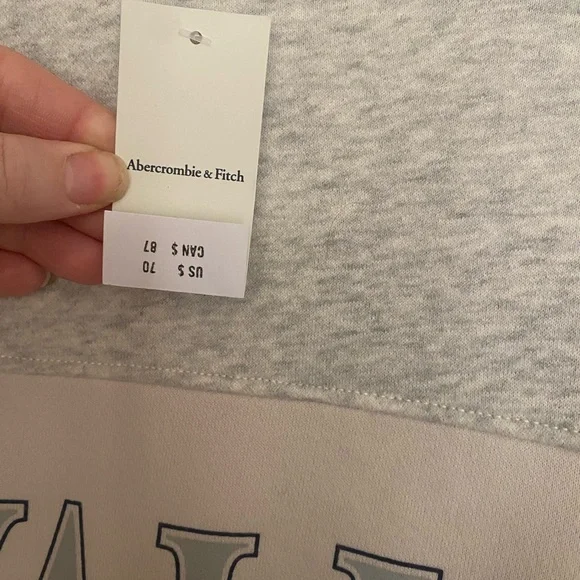 Abercrombie & Fitch Gray and Cream Crewneck Sweater - Picture 4 of 7